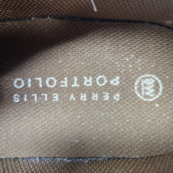 PERRY ELLIS Portfolio LEATHER Sneakers Shoes (4 Leather STRIPES) Men SIZE 9 WIDE - Picture 9 of 10